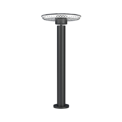 Swivelable Disc Solar Ground Spotlight Minimalist Metal Black LED Lawn Lamp with/without Pole