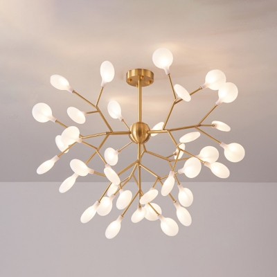 Acrylic Sputnik Firefly Chandelier Light Simplicity Gold LED Pendant Light Fixture