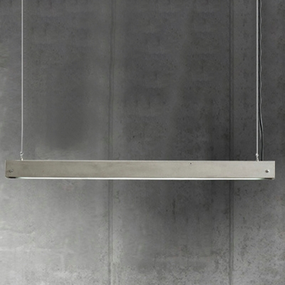 Concrete Bar-Shaped LED Island Light Fixture Simplicity Grey Pendant Lighting for Dining Room