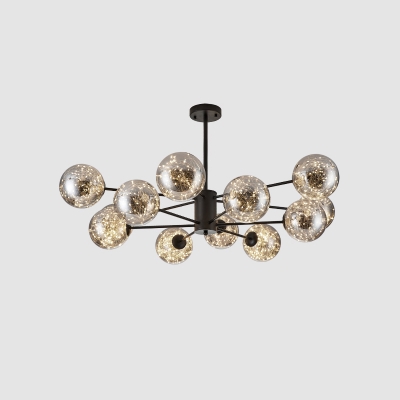 Designer Radial Ceiling Chandelier Ball Glass Dining Room LED Hanging Pendant Light