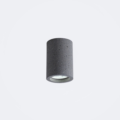 Simplicity Cylindrical LED Flush Light Cement Corridor Flush Mounted Ceiling Light