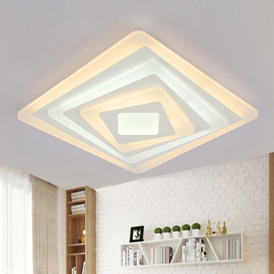 Spiral Acrylic Flush Mount Lighting Contemporary White LED Geometric Ceiling Lamp