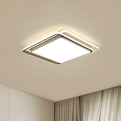 Square Led Flush Mount Ceiling Fixture Simple Acrylic Bedroom Flushmount Lighting
