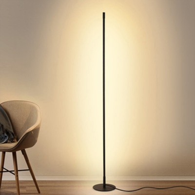 Black Thin Rod Floor Lamp Minimalism Acrylic LED Standing Light for Sitting Room