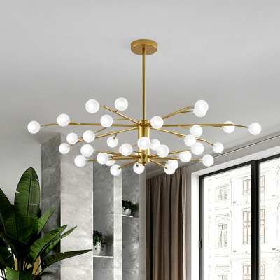 Branch LED Ceiling Lighting Postmodern Metallic Living Room Chandelier Light Fixture