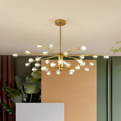 Branch LED Ceiling Lighting Postmodern Metallic Living Room Chandelier Light Fixture