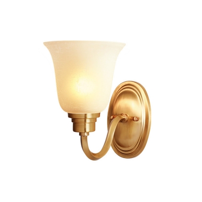 Gold Shaded Wall Mount Light Retro Style Glass Single Living Room Wall Lighting Fixture