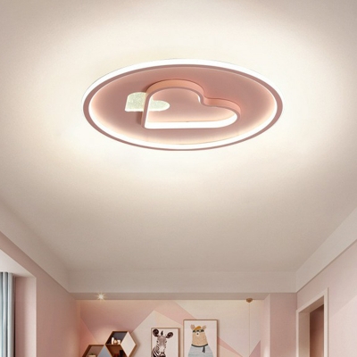 Loving Heart Bedroom Ceiling Lighting Metallic Modern LED Flush Mount Light Fixture