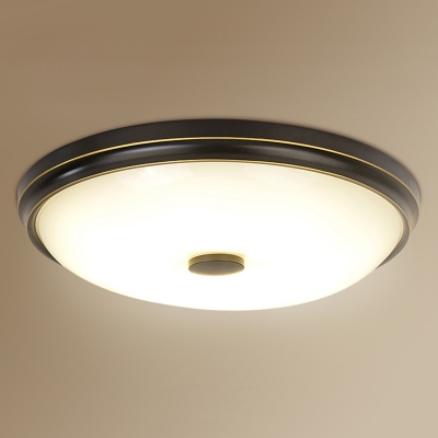 Retro Bowl LED Flush Mount Lighting Cream Glass Flush Mount Ceiling Light for Bedroom