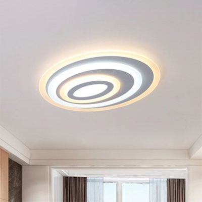 Ripple Bedroom LED Flush Mount Ceiling Light Acrylic Modernist Flush Light in White