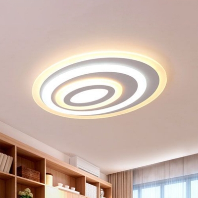 Ripple Bedroom LED Flush Mount Ceiling Light Acrylic Modernist Flush Light in White