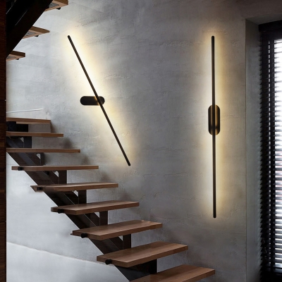 Swivelable Rod LED Wall Mount Lighting Minimalist Aluminum Stairway Wall Sconce Lamp