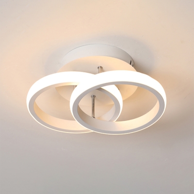 Symmetric Small LED Ceiling Lighting Modern Metal Semi Flush Mounted Light for Corridor