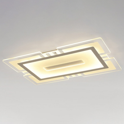 Acrylic Extra-Thin Led Flush Mount Fixture Minimalist Clear Ceiling Light with Petal Design