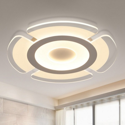 Clear Petal Flush Mount Ceiling Fixture Modern Acrylic LED Ultrathin Flush Light