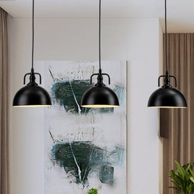 Industrial Pot Lid Ceiling Light Single Metal Hanging Pendant Light for Restaurant