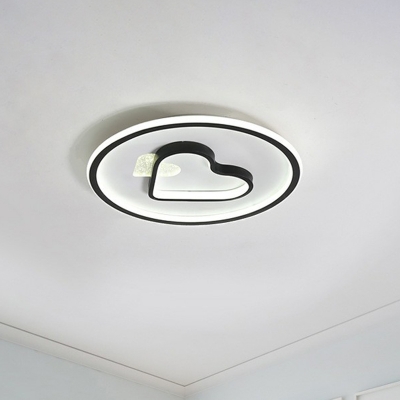 Loving Heart Bedroom Ceiling Lighting Metallic Modern LED Flush Mount Light Fixture