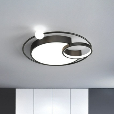 Postmodern Novelty Loop Shaped Ceiling Light Acrylic LED Bedroom Flush Mount Lighting