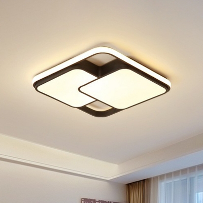 Symmetrical LED Flushmount Ceiling Lamp Nordic Acrylic Black Flush Mount for Bedroom