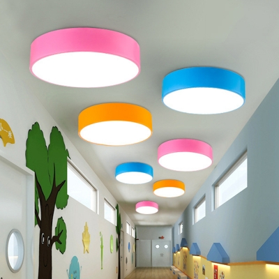 Acrylic Round LED Flush Mount Ceiling Fixture Macaron LED Flush Mount Light for Kindergarten