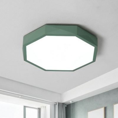 Metal Octagon Flushmount Lighting Macaron LED Ceiling Light with Acrylic Diffuser