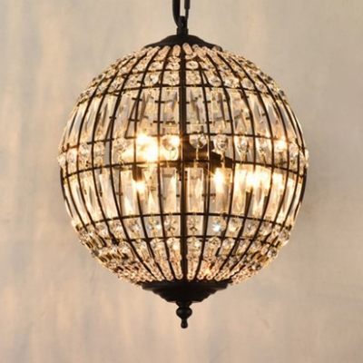 Opulent Inlaid Crystal Globe Chandelier Victorian Dining Room Ceiling Light Fixture