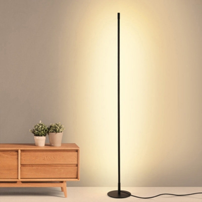 Black Thin Rod Floor Lamp Minimalism Acrylic LED Standing Light for Sitting Room