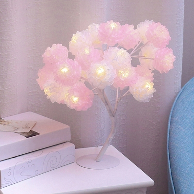 Tree-Shape Living Room Table Lamp Plastic LED Artistry Night Stand Light with USB Plug