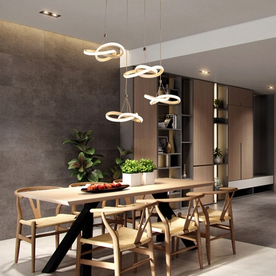 Twist Multi-Light Pendant Nordic Aluminum Dining Room LED Suspended Lighting Fixture
