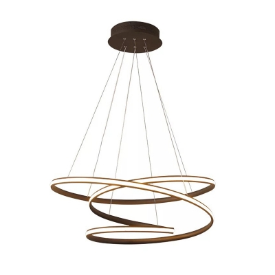 Whirl Line Art Ceiling Chandelier Simplicity Acrylic Coffee Hanging Lamp for Dining Room