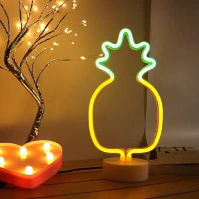 Creative Kids LED Table Light White Assorted Shape Neon Night Lamp with Plastic Shade