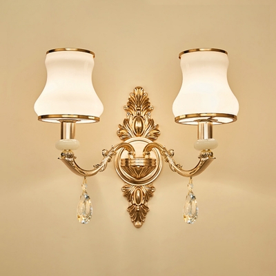 Gold Curved Arm Wall Mount Light Traditional Metal Family Room Wall Lighting Ideas