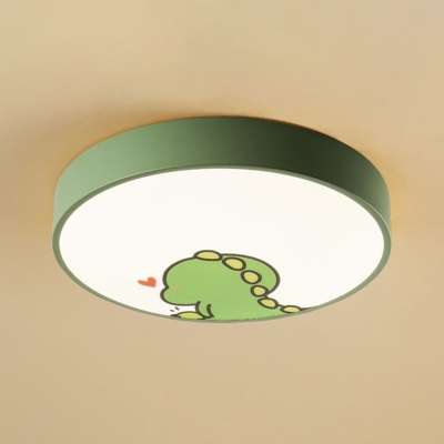 Round Kids Bedroom Flush Mount Ceiling Light Acrylic Cartoon LED Flush Mount Spotlight