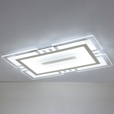 Acrylic Extra-Thin Led Flush Mount Fixture Minimalist Clear Ceiling Light with Petal Design