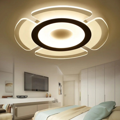 Clear Petal Flush Mount Ceiling Fixture Modern Acrylic LED Ultrathin Flush Light