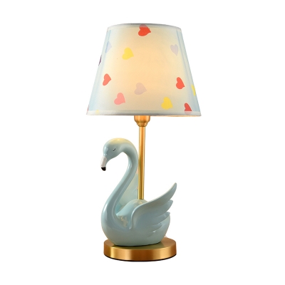 Flamingo Resin Night Stand Lamp Modern 1-Bulb Table Light with Empire Lamp Shade