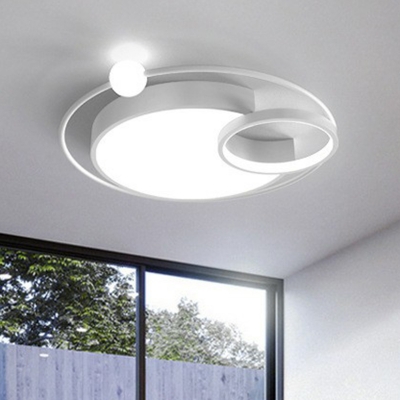 Postmodern Novelty Loop Shaped Ceiling Light Acrylic LED Bedroom Flush Mount Lighting