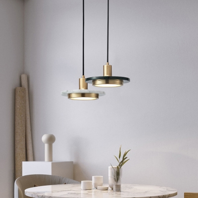 Shaded Pendant Light Nordic Style Marble Single Dining Room Suspension Light Fixture