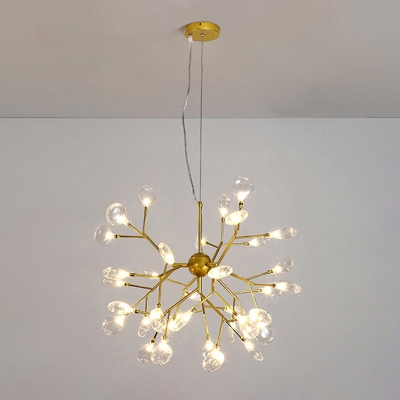 Tree Branch Living Room LED Suspension Light Metallic Nordic Style Chandelier Light in Gold