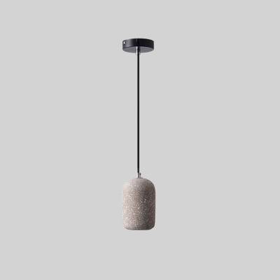 Capsule Shaped Hanging Lamp Nordic Style Cement Single Dining Room Ceiling Lighting