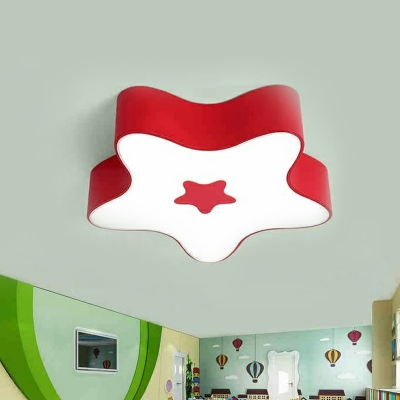 Cartoon Star Shaped LED Flushmount Metal Bedroom Flush Mount Ceiling Lighting Fixture