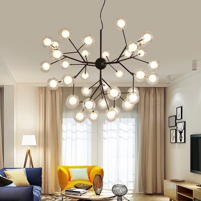 Firefly Living Room LED Ceiling Lighting Clear Glass Postmodern Chandelier Light Fixture