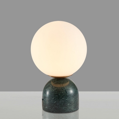 Marble Dome Mini Night Lamp Postmodern 1-Light Table Light with Ball Opal Glass Shade