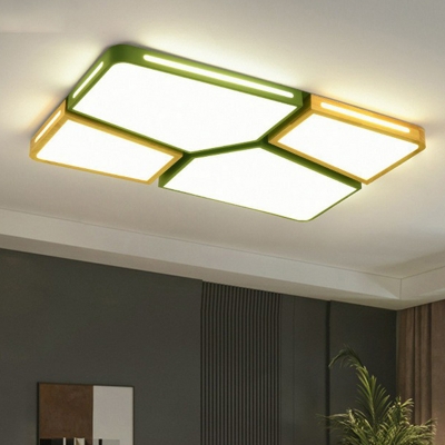 Modern Spliced Rectangle Ceiling Lamp Acrylic Living Room LED Flush Mount Fixture