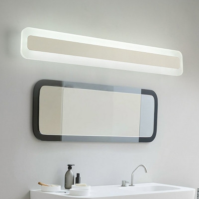 Rectangle Bathroom LED Wall Sconce Lighting Acrylic Contemporary Vanity Lamp in White