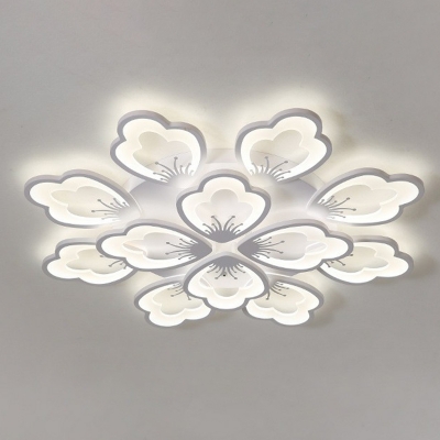 Blossom Acrylic Semi Flush Ceiling Light Contemporary LED Flushmount Lighting for Living Room