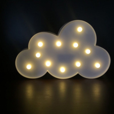 Cloud Shaped Plastic Night Lighting Decorative LED Battery Table Lamp for Bedroom
