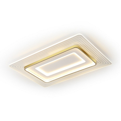 Geometry Ceiling Flush Light Modern Acrylic Gold LED Ultrathin Flush Mount for Living Room