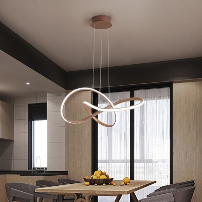 Gold Finish Cycle Pendant Lighting Simplicity LED Metal Chandelier Light Fixture