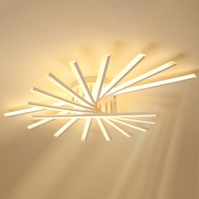 Minimalist Sputnik LED Semi Flush Light Acrylic 9-Head Living Room Ceiling Mount Light
